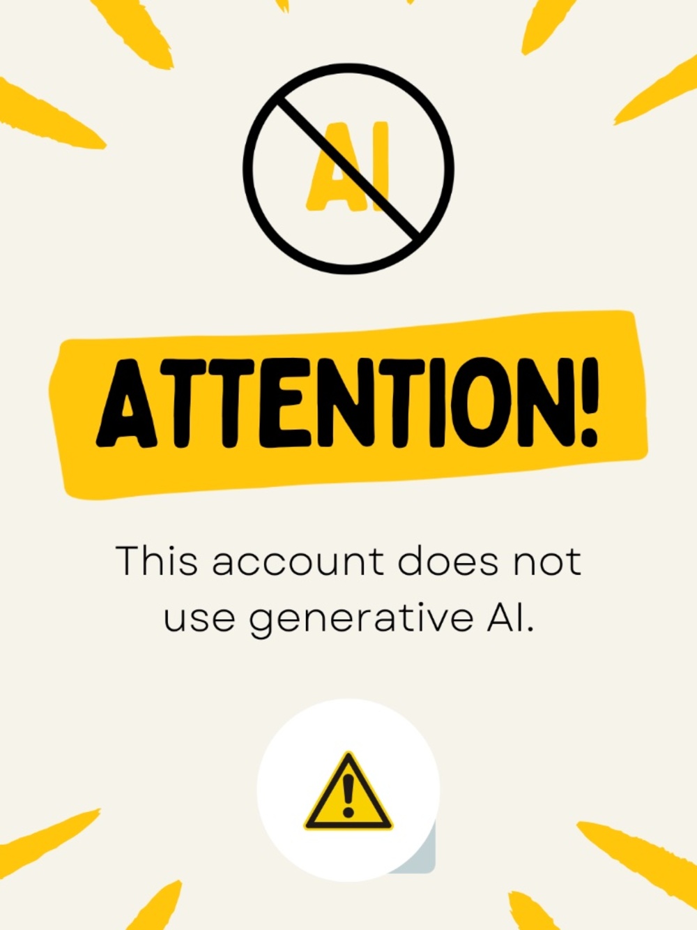❗️❌ No Generative AI ❌❗️